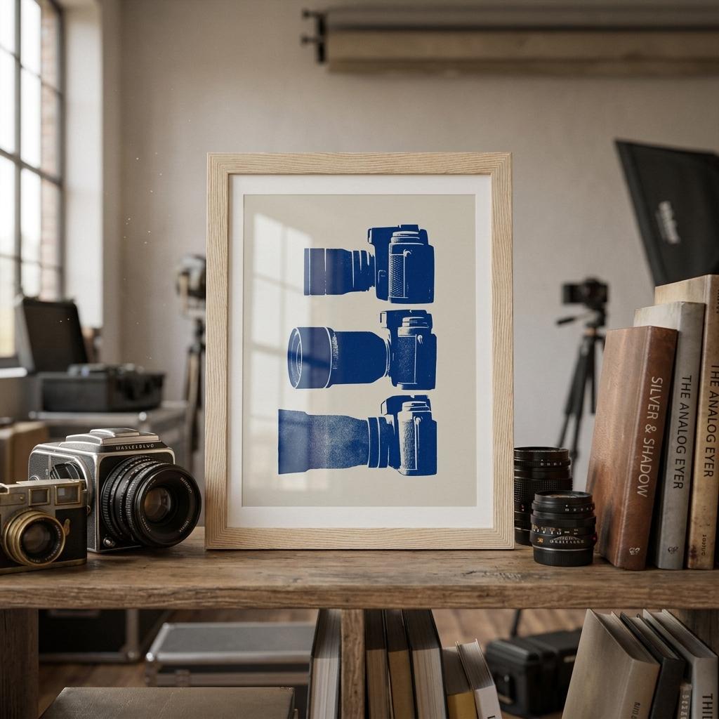 FRAMED PRODUCT STENCIL BLUE